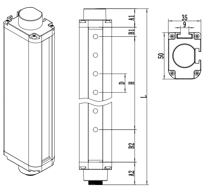 SCTS系列安全光柵尺寸1